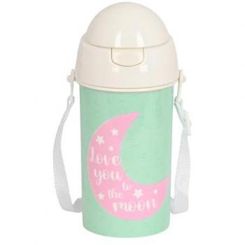 SAFTA | BOTELLA 500ML APERTURA AUTOMÁTICA CON PAJITA BLACKFIT8 MOON