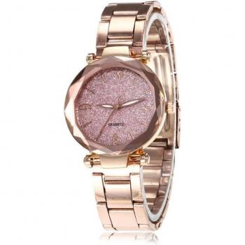 Reloj de Cuarzo Clásico para Mujer con Pulsera de Metal y Cristales