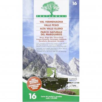 Carta n. 16. Val Vermenagna, Valle Pesio, Alta Valle Ellero, Parco naturale del Marguareis 1:25.000
