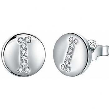 Pendientes Letra Inicial I Plata de Ley 925 Hipoalergénicos con Circonita Cúbica