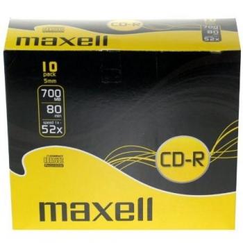 Confezione 10 PZ CD-R 700 Mb Maxell MAX-CRD19SC 624003.01