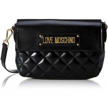 Bolso Bandolera Quilted Nappa PU de Love Moschino, Negro