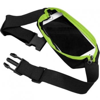 Riñonera Deportiva Verde Bolsa de Cintura con Cremallera Individual Simple 1 Bolsillo Cinturón