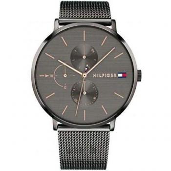 Tommy Hilfiger Reloj Analógico de Cuarzo multifunción para mujer con correa de malla de acero inoxidable Gris