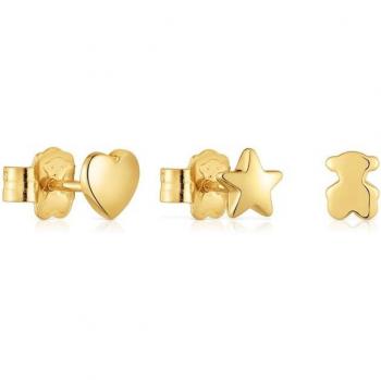 Pendientes TOUS Bold Motif en oro 18 kt sobre plata