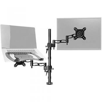 Duronic DM35L1X1 Supporto per Monitor da Scrivania con Morsetto e Piattaforma per PC Portatile