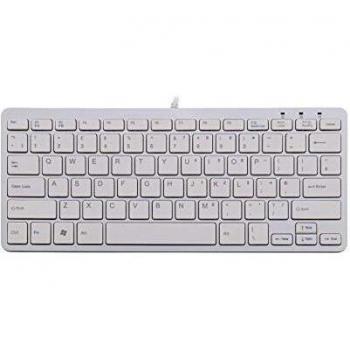 R-GO Tools Tastiera Ergonomica Compatta USB QWERTY Bianco