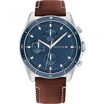 Tommy Hilfiger Reloj Analógico para Hombre de Cuarzo con Correa de Cuero 1791837