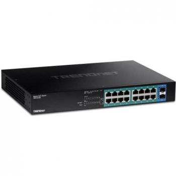 TRENDNET TPE-TG182 18-Port GIGABIT Poe+ Switch (240W), Aluminium, Nero