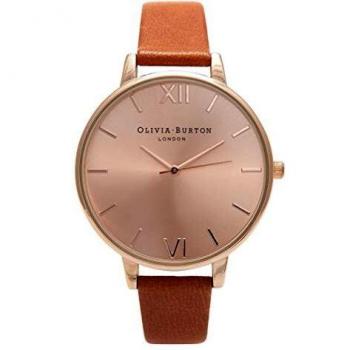 Olivia Burton Reloj de Cuarzo para Mujer con Correa de Piel Marrón