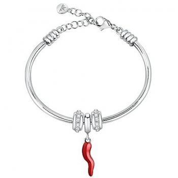 Pulsera de Acero Plateado “Bangle Drops”