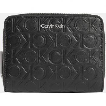 Cartera Calvin Klein Negra con Monograma y Aplique