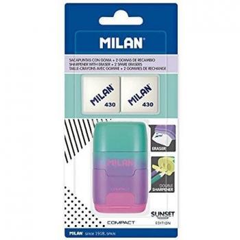 MILAN Afilaborra Compact Sunset Lila con 2 Gomas de Recambio