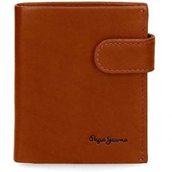 Cartera Vertical Pepe Jeans Marrón con Cierre de Clic