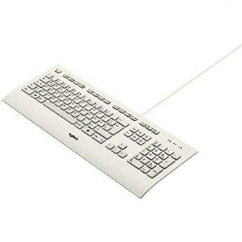 Logitech K280E Pro Tastiera, Layout Tedesco ‎Qwertz, Bianco