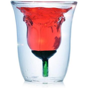 Taza de Vino Doble Rosa 180 ML