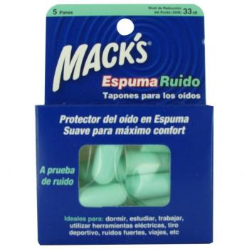 Macks Tapones Espuma Ruido 5 pares