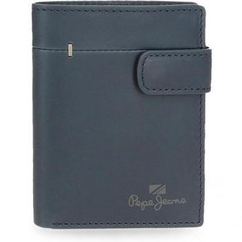 Pepe Jeans. Cartera de piel Staple con cierre de click Azul marino