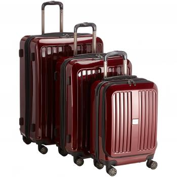 HAUPTSTADTKOFFER X-Berg Juego de 3 Maletas Rígidas, TSA, (S, M & L), 235 litros, Color Burdeos Brillante