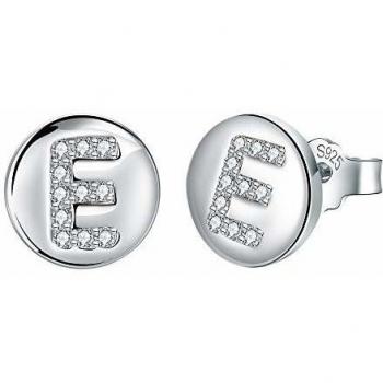 Pendientes Letra Inicial E Plata de Ley 925 Hipoalergénicos con Circonita Cúbica