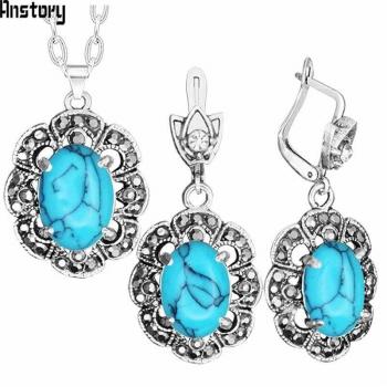 Pendientes Plum Flor Azul