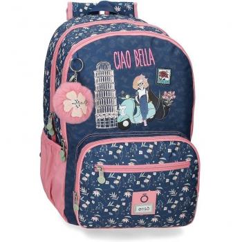Mochila Enso Ciao Bella doble compartimento marino