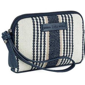 Cartera Lois Mujer con Asa de Mano – Lona Estampada Azul