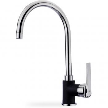 Grifo De Cocina Teka Monomando In 995 Color Negro Metálico Ref 53995120Q Caño Alto Giratorio