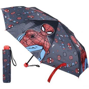 Paraguas Manual Plegable Escolar Spiderman Gris