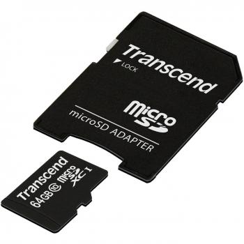 Scheda MicroSDXC Transcend TS64GUSDXC10 64GB Classe 10 con Adattatore