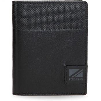 Pepe Jeans. Cartera de piel Topper vertical Negro