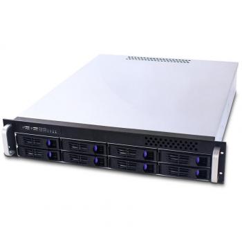 Fantec SRC-2080X07 Case di Stoccaggio 2U con 8 Alloggiamenti Esterni per Hard Disk da 3,5'' e 2 Alloggiamenti Interni per Hard Disk da 2,5''