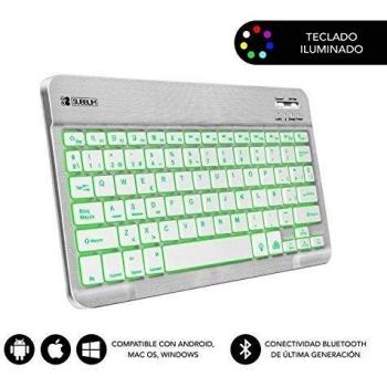 Tastiera Bluetooth con supporto per tablet Subblim SUB-KBT-SMBL30 Qwerty spagnolo nero/bianco multicolore spagnolo