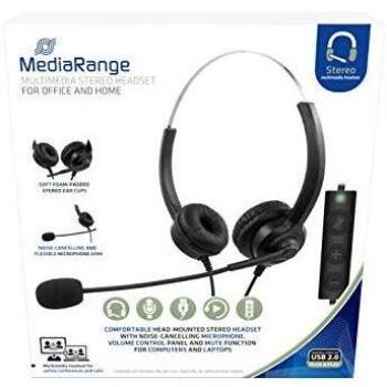 Cuffie MediaRange MROS304 con microfono USB in nero