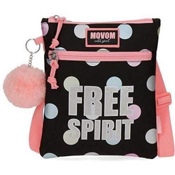 MOVOM Free Dots, Bandolera Niñas, Negro (Black), 20x24 Cms