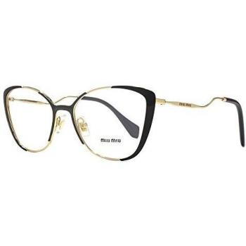 Miu Miu 0MU 51QV Gafas, Pale Gold Grey Black, 53 para Mujer