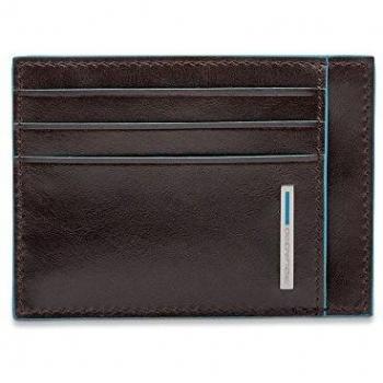 Piquadro Porta Carte di credito in Pelle, Accesorio de Viaje-Billetera Unisex Adulto, Marrón (Mogano), 11 cm