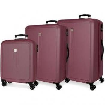 Roll Road Juego de Maletas Rígidas Camboya Granate 55‑65‑75 cm