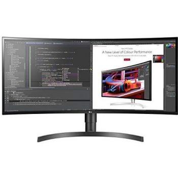 LG 34WL85C Monitor 34 UltraWide QHD Curvo HDR 10, Risoluzione 3440 x 1440, Speaker Stereo Integrati, Connessioni DisplayPort, HDMI e USB, Altezza Regolabile, Nero