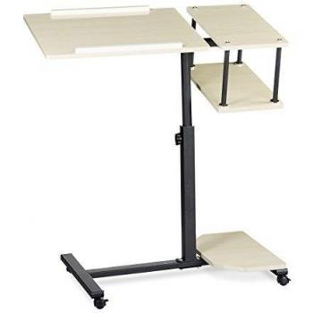 Tavolino per Pc Relaxdays, Supporto Computer Portatile, Mobile Grande, 100x77x40 cm, 4 Ruote con Freno, Crema