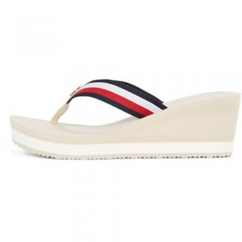 Sandalias de cuña Tommy Hilfiger Beige Corporate