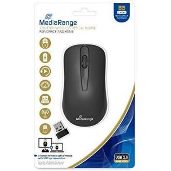 Mouse ottico 3 pulsanti wireless USB 2.0 Media Range MROS209