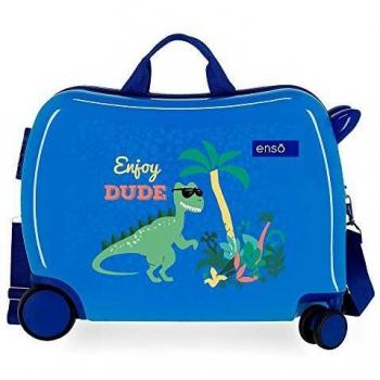 Enso Dino Maleta Infantil Azul 50x39x20 cms Rígida ABS Cierre combinación 34L 2,1Kgs 4 Ruedas Equipaje de Mano