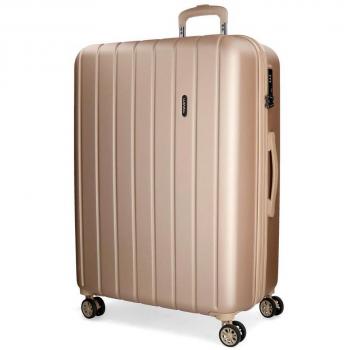 Movom Wood Maleta grande Beige 52x75x33 cms Rígida ABS Cierre TSA 109L 4,9Kgs 4 Ruedas Dobles Extensible