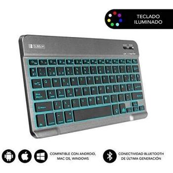 Clavier Bluetooth con Supporto per Tablet Subblim SUB-KBT-SMBL31 Spagnolo Qwerty Multicolore