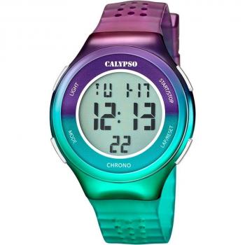 Reloj Calypso K5841/2 Color Splash Negro Correa De Caucho Unisex