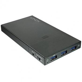 Custodia esterna USB 3.1 SATA da 2,5 pollici con hub a tre porte Lindy 43199