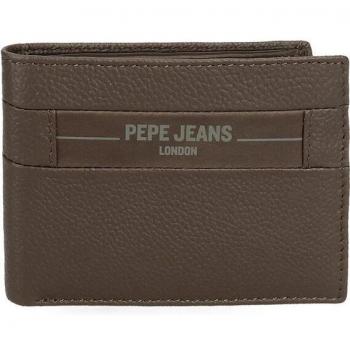 Pepe Jeans Billetero de piel Checkbox Marrón