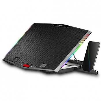 Marsgaming MNBC5 Laptop Cooling Base with 6 Fans and Adjustable Stand, ARGB Lighting for 17.3'' Laptops