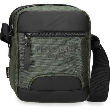Pepe Jeans. Bandolera Bromley dos compartimentos verde